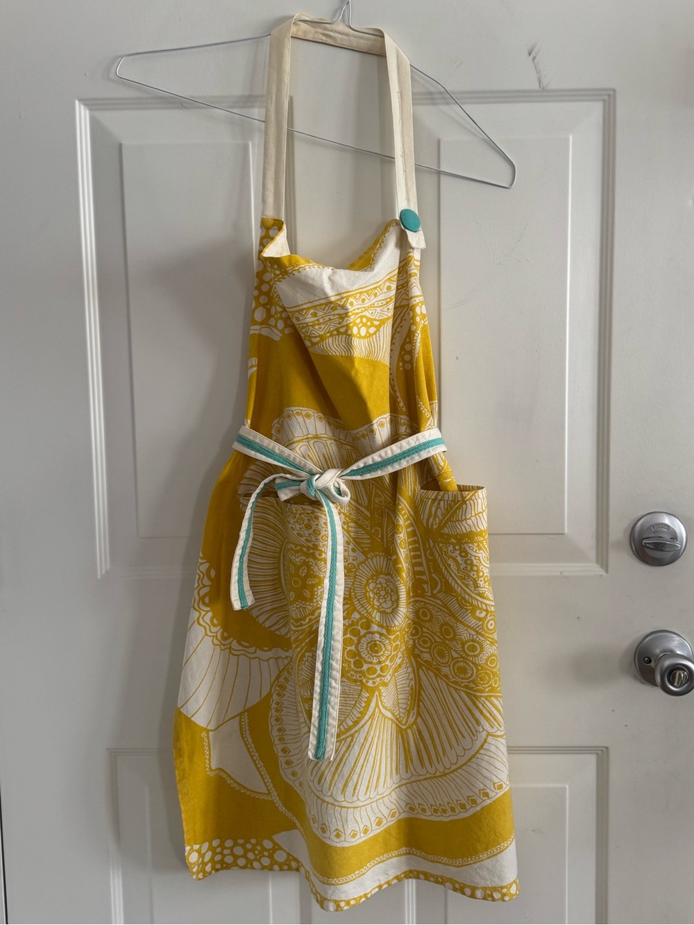 Anthropologie Sunny Graphic Floral 100% Cotton Apron